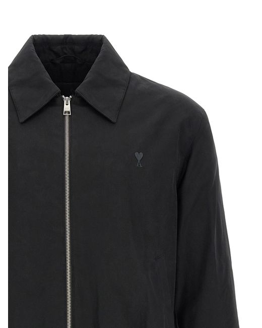 AMI Black 'Ami De Coeur' Jacket for men