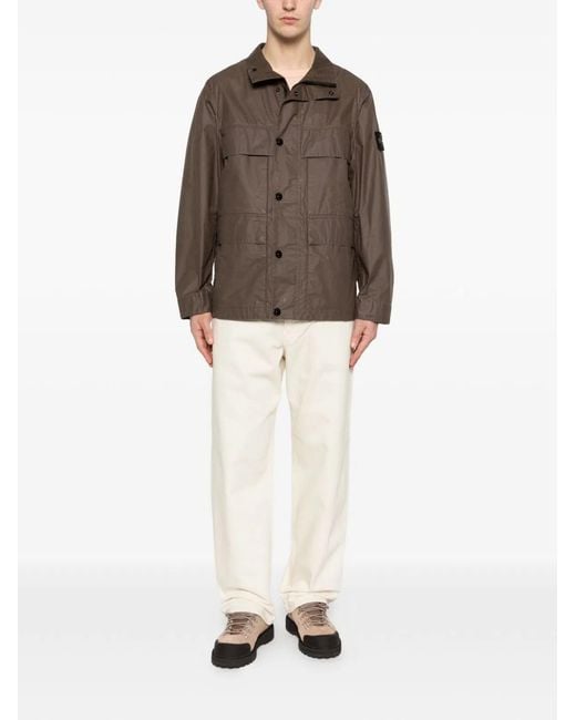 Stone Island Brown Polyester-Cotton Jacket for men