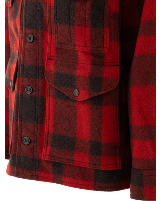 Filson Red "Mackinaw" Short Coat for men