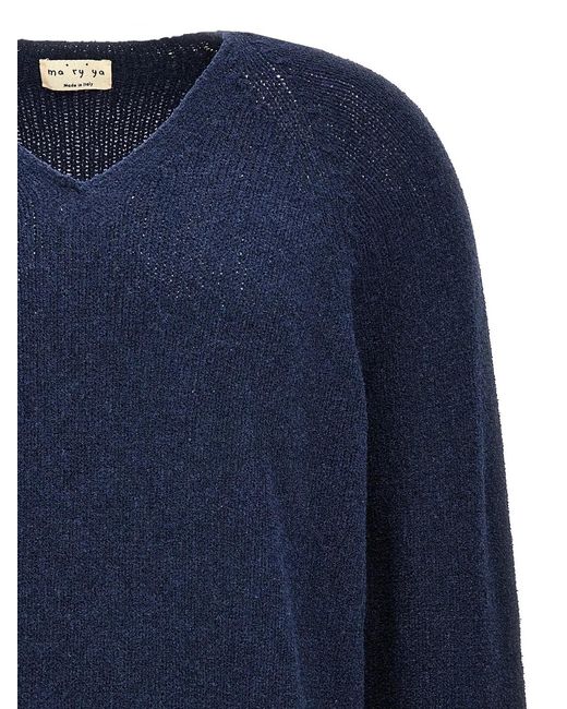 Ma'ry'ya Blue V-Neck Sweater for men