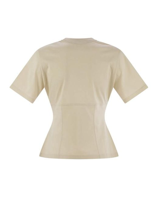 Moncler White Cotton T-Shirt With Handmade Beads