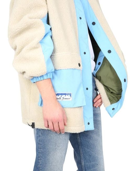 MSGM White Reversible Sherpa Jacket for men