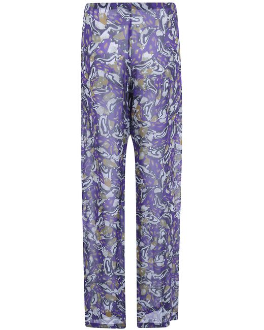 Dries Van Noten Blue "Pachas" Georgette Trousers