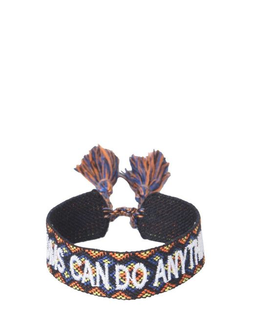 LABEL K White Braided Fabric Bracelet