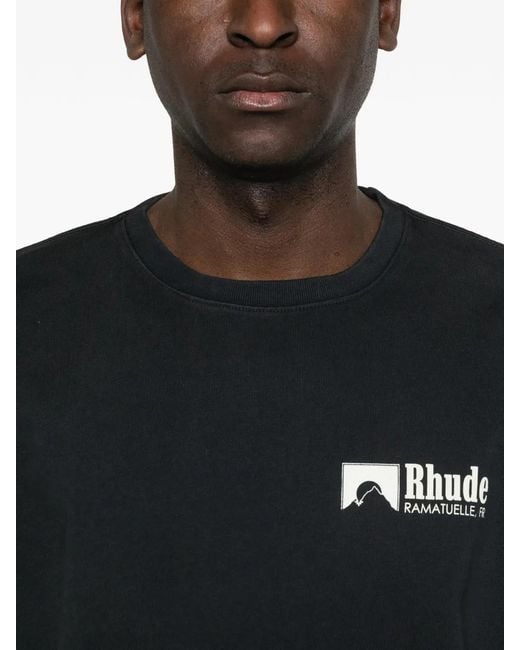 Rhude Black Ramatuelle Racing Tee for men