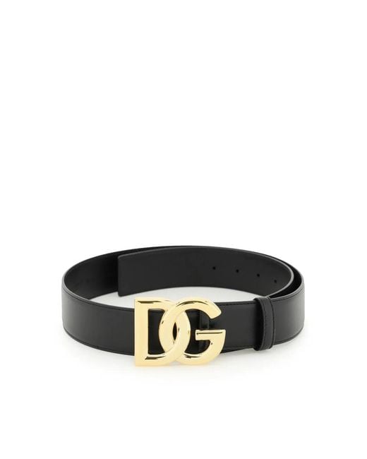 Dolce & Gabbana Black Dolce & Gabbana Dg Buckle Leather Belt