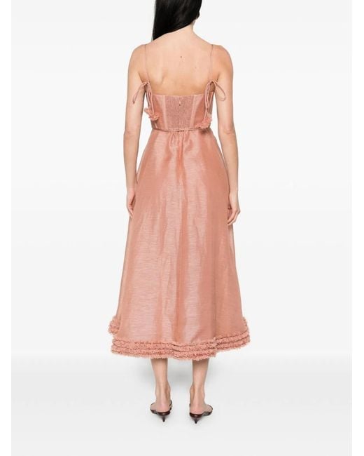 Zimmermann Pink Luna Midi Dress