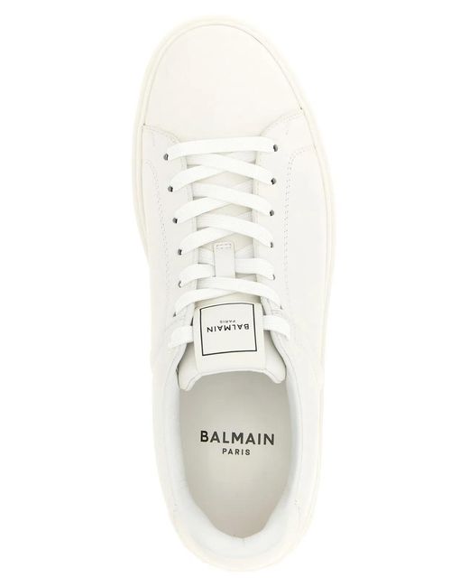 Balmain White 'B-Court' Sneakers for men