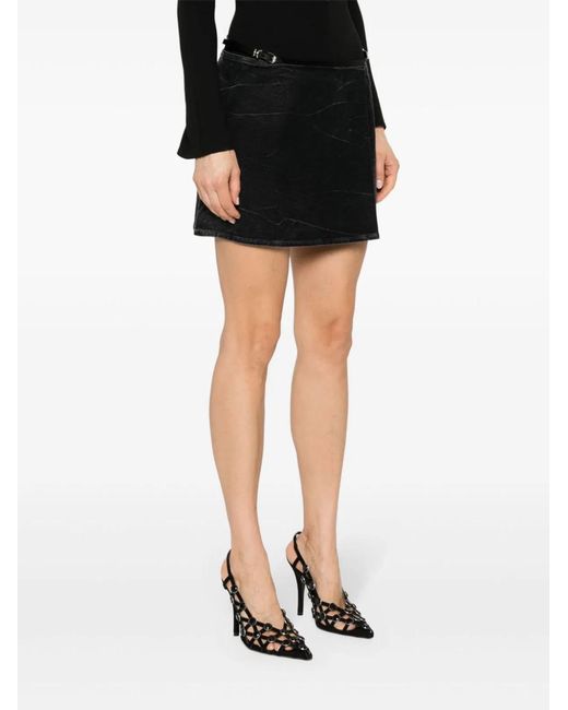Givenchy Black Voyou Denim Mini Skirt