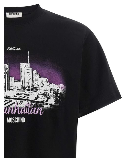 Moschino Black 'Milanhattan' T-Shirt for men