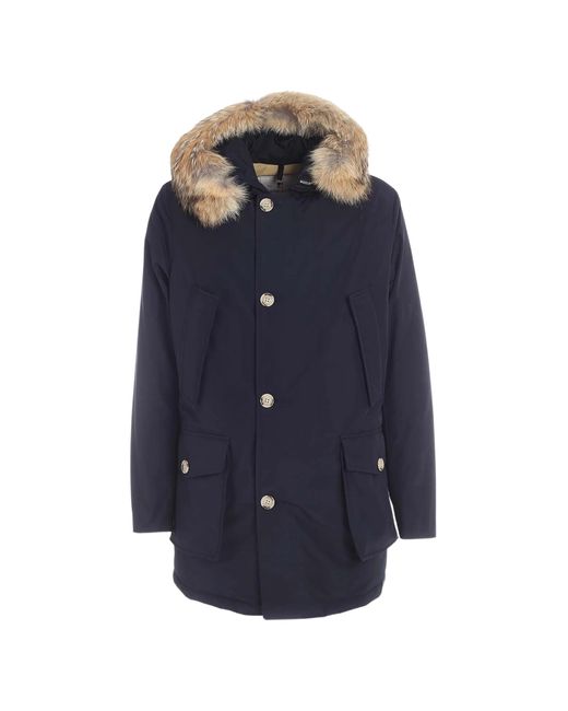 Woolrich Blue Arctic Detachable Fur Parka for men