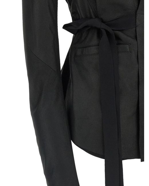 Rick Owens Black 'Hollywood' Leather Jacket