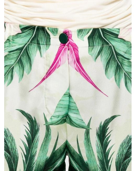 F.R.S For Restless Sleepers White Printed Silk Trousers