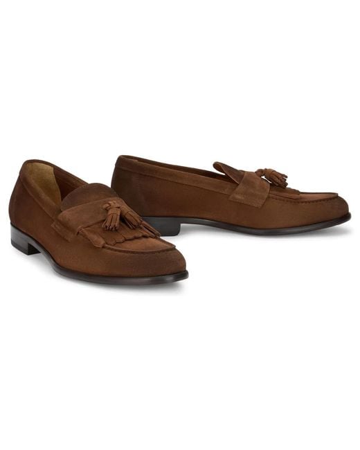 Doucal's Brown Suede Loafers for men