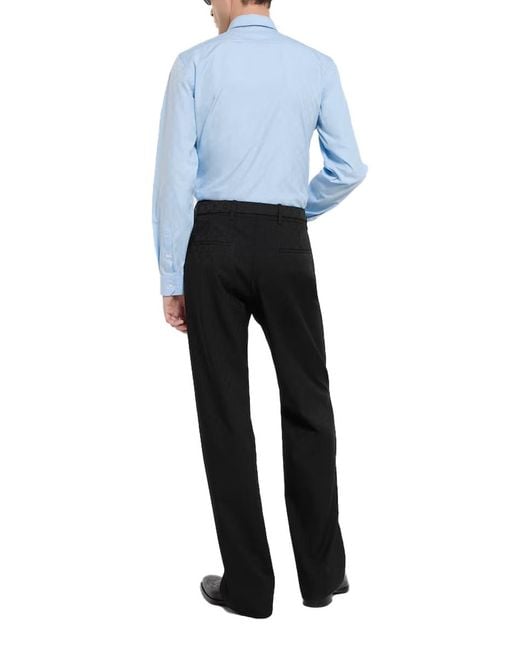 Gucci Blue Cotton Gg Shirt for men