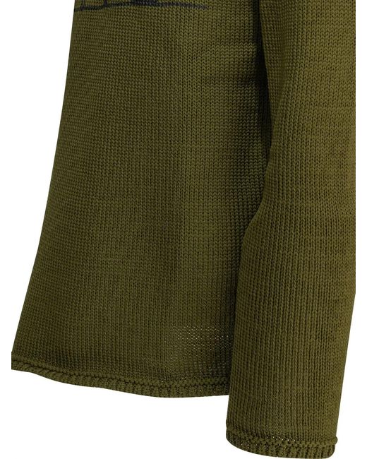 Comme des Garçons Green Shirt Crew-Neck Sweater With Logo for men
