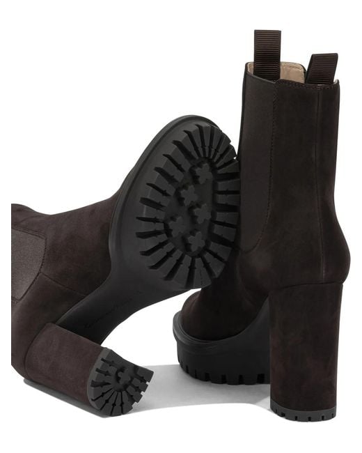Gianvito Rossi Black "Barry" Pull-On Ankle Boots