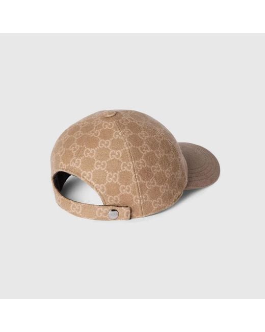 Gucci Natural Embroidered Wool Baseball Cap for men