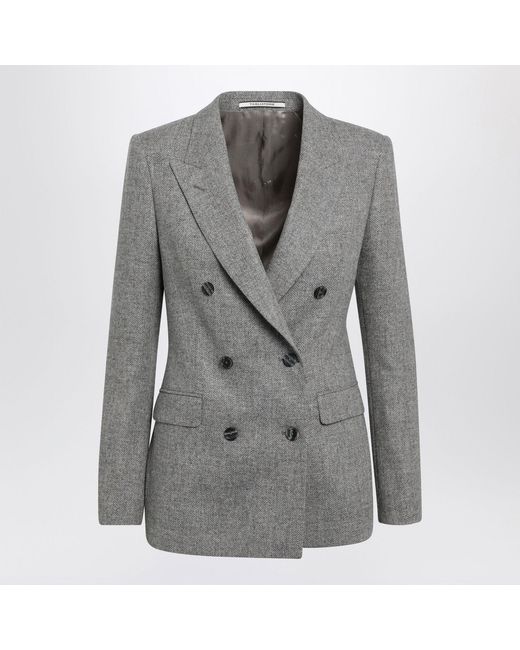 Tagliatore Gray Doublebreasted Jacket With Herringbone Pattern