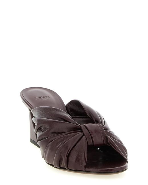 Fendi Brown Arco Sandals Bordeaux