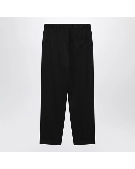 MM6 by Maison Margiela Black Wool-Blend Trousers