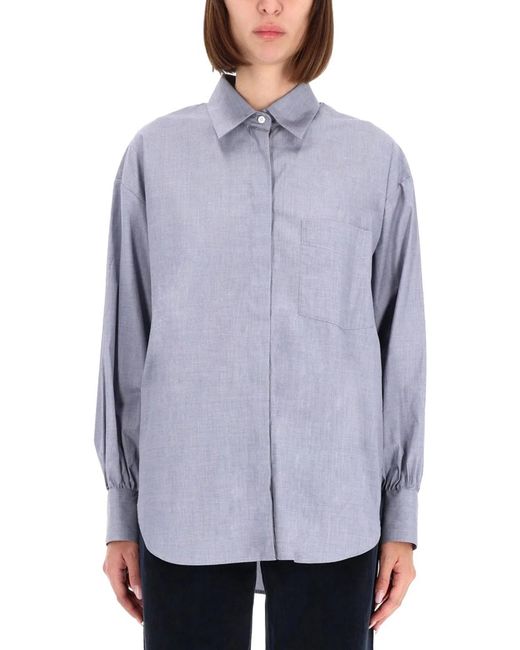 Aspesi Blue High Collar Shirt