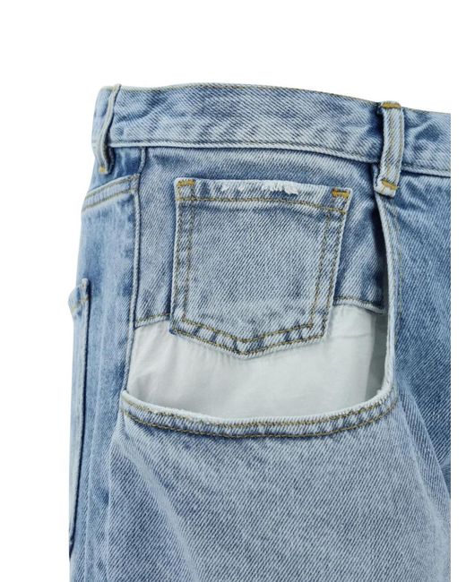 Maison Margiela Blue Straight Jeans With Contrasted Pockets