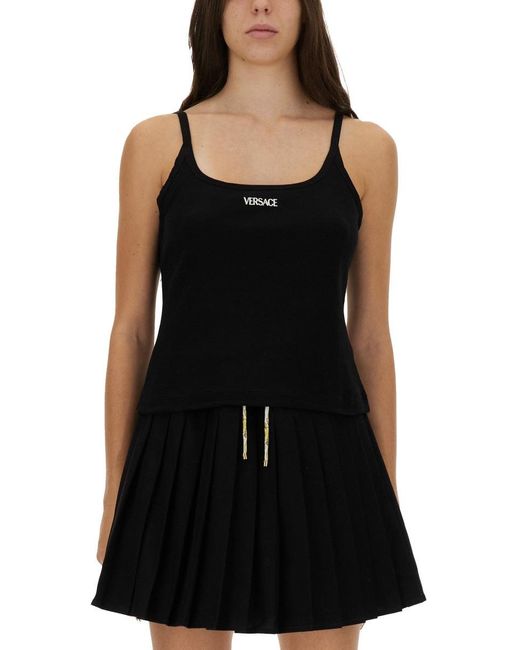 Versace Black Tops With Logo