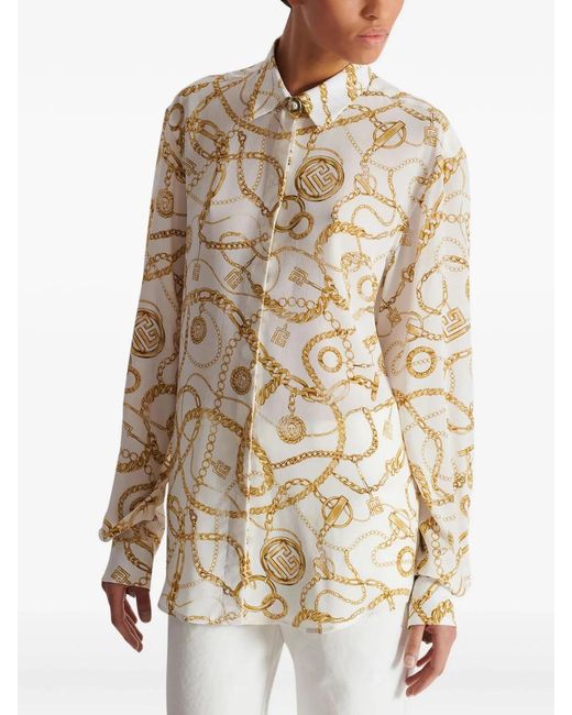 Balmain Natural Pure Silk Shirt