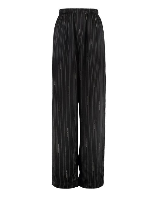 Balenciaga Black High-Waist Wide-Leg Trousers