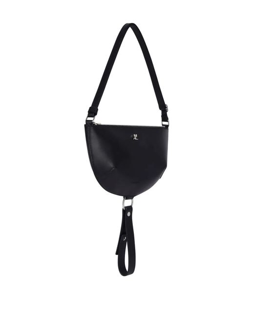 Courreges Black Courregès Calf Leather Handbag