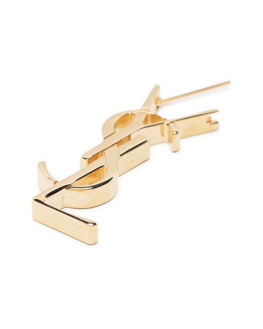 Saint Laurent White Mini Butterfly Closure For Pierced Earrings
