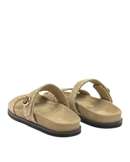 Tory Burch White Suede Sandals