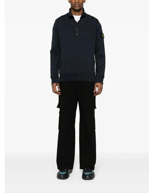 Stone Island Blue Ls Cotton Polo Shirt for men
