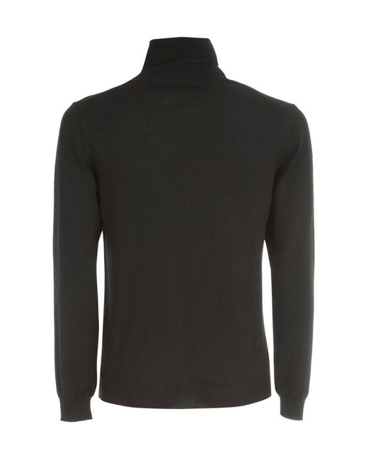 Zanone Black High Neck Flex Wool Sweater for men