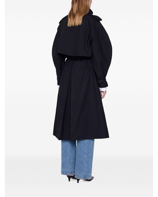 Anine Bing Black Cotton Maxi Trench Coat