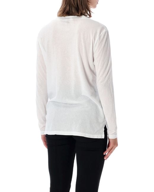 James Perse White Crlear Jersey Ls Tee