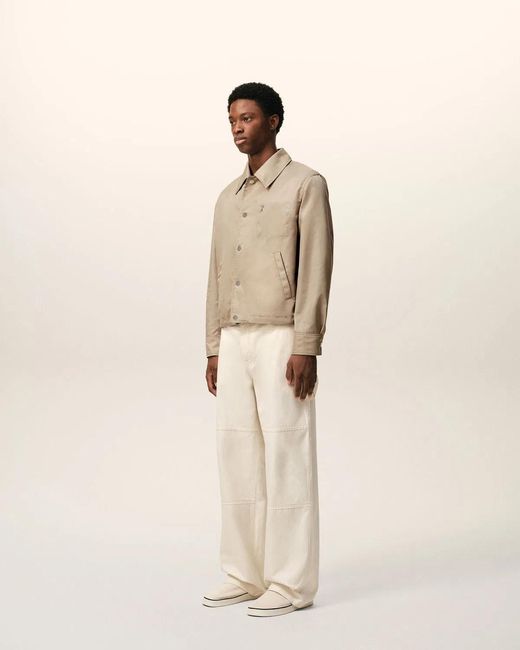 AMI Natural Nylon Ami De Coeur Stud Buttoned Jacket for men