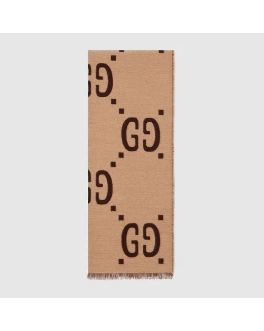 Gucci Natural Gg Jacquard Scarf for men