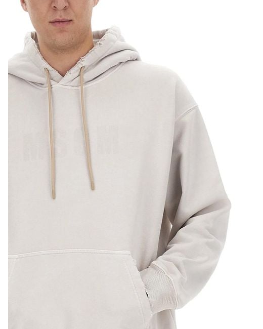 MSGM White Hoodie for men