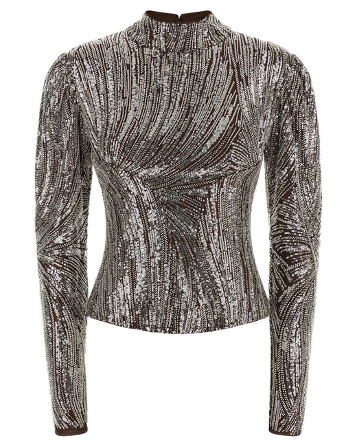 Rabanne Gray Sequin Top