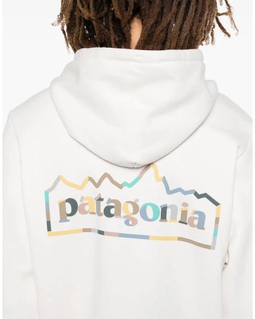 Patagonia White Unity Fitz Uprisal Logo Hoodie for men