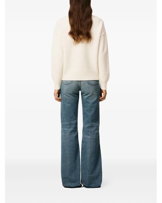 AMI White Ecru Wool Sweater