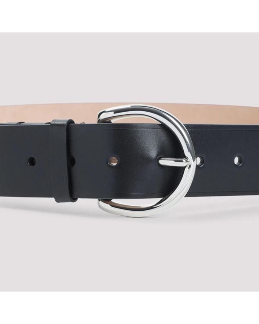 Phoebe Philo Black Round Buckle Belt