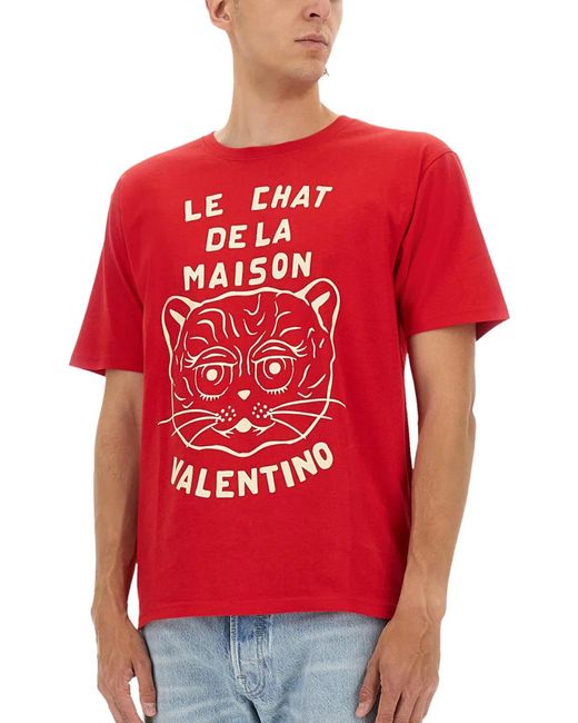 Valentino Red Cotton T-Shirts for men