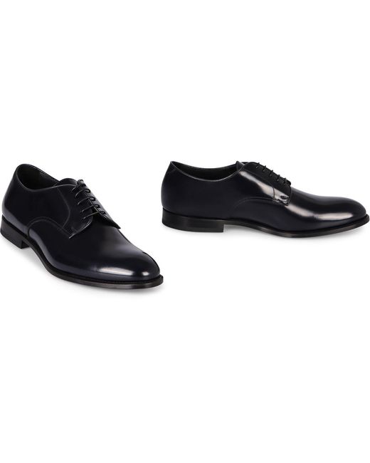 Doucal's Black Leather Moccasins for men