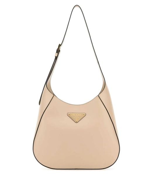 Prada Natural Powder Leather Shoulder Bag