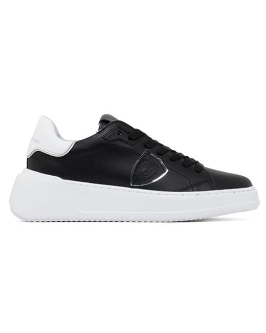 Philippe Model Black And Leather Sneakers