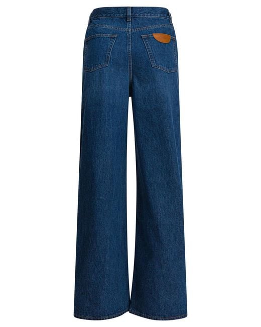 Chloé Blue Organic Cotton Wide Leg Denim Jeans