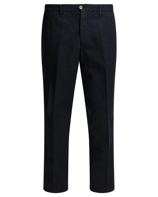 Briglia 1949 Blue Cotton Linen Trousers for men